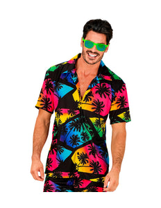 Zomer partyshirt Palmtrees heren - Hawaii blouse met palmbomenprint voor beach party
