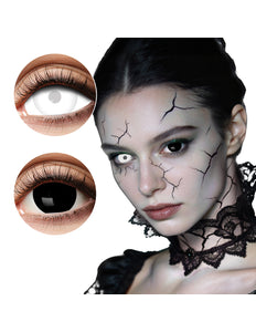 Paar contactlenzen Mini sclera Eclipse zwart wit Halloween
