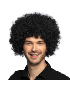 Boland Clown pruik afro krullen Groove zwart