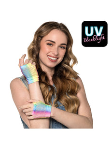 Boland Korte regenboog mesh handschoenen dames (pols)