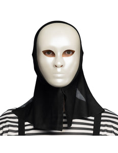 Boland Masker Mime met kap wit