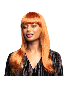 Boland Pruik Grace glitter koper bruin