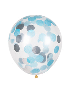 Boland Set 5 confettiballonnen blauw/zilver