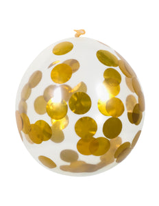 Boland Set 5 confettiballonnen goud