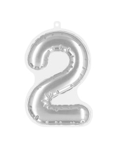 Boland Sticker Folieballon '2' zilver