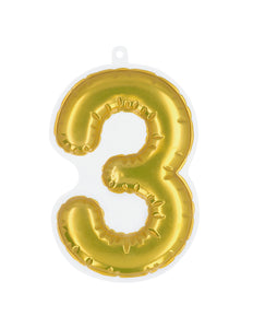 Boland Sticker Folieballon '3' goud