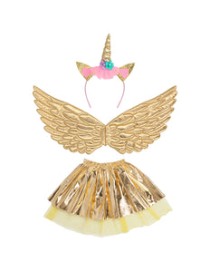 Boland Unicorn eenhoorn verkleed set goud