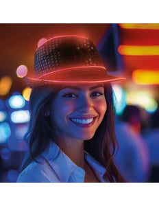 Funny Fashion Glitterhoed pailleten met licht groen