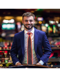 Funny Fashion Stropdas met licht oranje