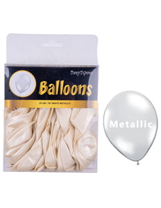 Funny Fashion Witte metallic latex ballonnen 40st