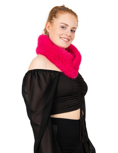 PartyXplosion Nep bont sjaal diep rood met clip