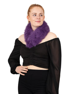 PartyXplosion Nep bont sjaal paars met clip