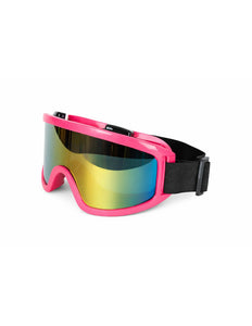 PartyXplosion Skibril roze jaren 80 neon UV-bescherming