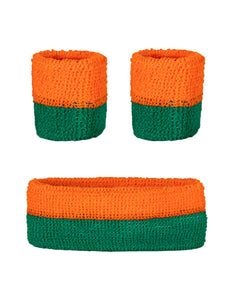 PartyXplosion Zweetbandjes set oranje groen Kruikenstad