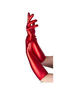 Wicked Costumes Handschoenen lang dames - metallic rood