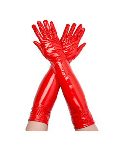 Wicked Costumes Handschoenen lang PVC - rood