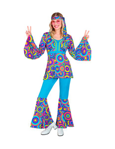 Widmann SRL 70s groovy kostuum blauw Jessica