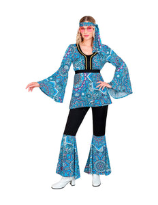 Widmann SRL 70s hippie kostuum mandala blauw