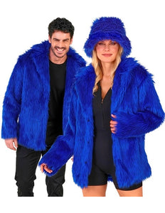 Widmann SRL Bontjas pluche blauw kostuum Mees
