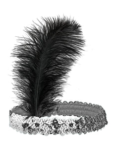 Widmann SRL Charleston hoofdband zilver pailletten