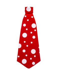 Widmann SRL Clown stropdas rood met witte bollen