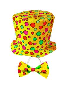 Widmann SRL Clowns hoed met strik geel kinderen