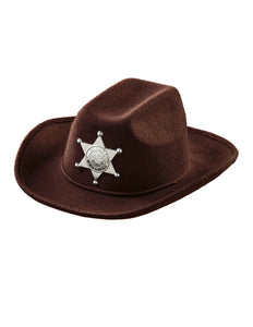 Widmann SRL cowboyhoed bruin met sheriff ster kind