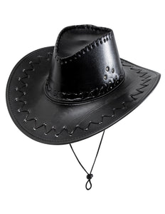 Widmann SRL cowboyhoed lederlook met decoratie zwart