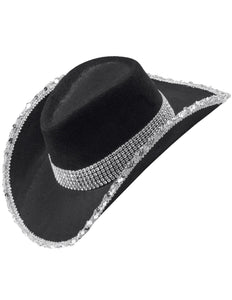 Widmann SRL Cowboyhoed zwart bling met steentjes
