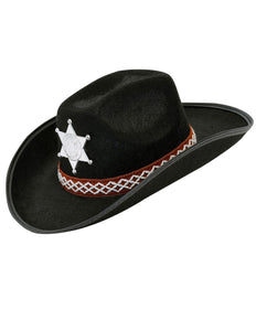 Widmann SRL Cowboyhoed zwart sheriff kind