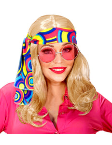 Widmann SRL Disco pruik hippie met hoofdband blond
