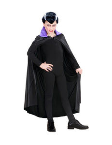 Widmann SRL Dracula cape zwart met paarse kraag kinderen