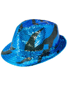 Widmann SRL Fedora pailletten blauwe golf
