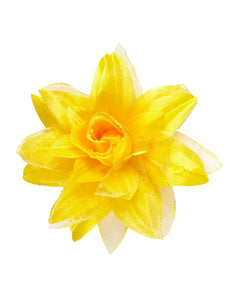 Widmann SRL Gele bloemen haarclip met glitters