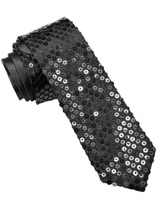 Widmann SRL Glitter stropdas zwart pailletten