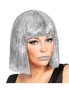 Widmann SRL Glitterpruik zilver Vegas