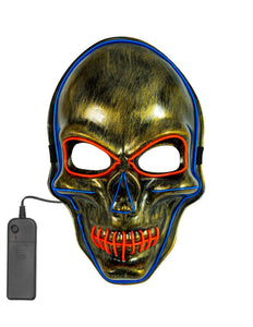 Widmann SRL Gouden schedel masker met gekleurd ledlicht