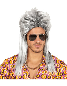 Widmann SRL Grijze rocker pruiken voor mannen