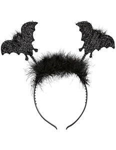 Widmann SRL Haarband met vleermuizen en marabou