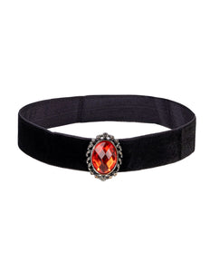 Widmann SRL Halsband fluweel zwart met rode steen