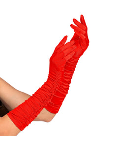 Widmann SRL Handschoenen satijn plissé rood