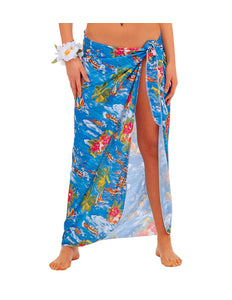 Widmann SRL Hawaiiaanse pareo rok lichtblauw