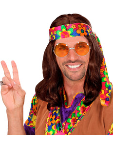 Widmann SRL Hippie pruik Lennon bruin