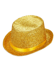 Widmann SRL Hoge hoed goud glitter lurex