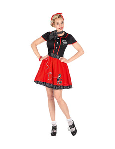 Widmann SRL Jaren 50 jurk rood zwart
