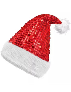 Widmann SRL Kerstman muts pluche en pailletten rood Emma