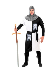 Widmann SRL Middeleeuws ridder kostuum zwart wit