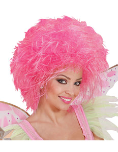 Widmann SRL Neon roze pruik Britt kort haar