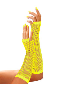 Widmann SRL Net handschoenen neon geel lang