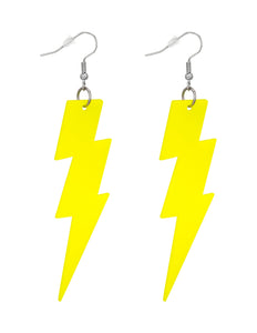 Widmann SRL Oorbellen jaren 80 bliksem neon geel